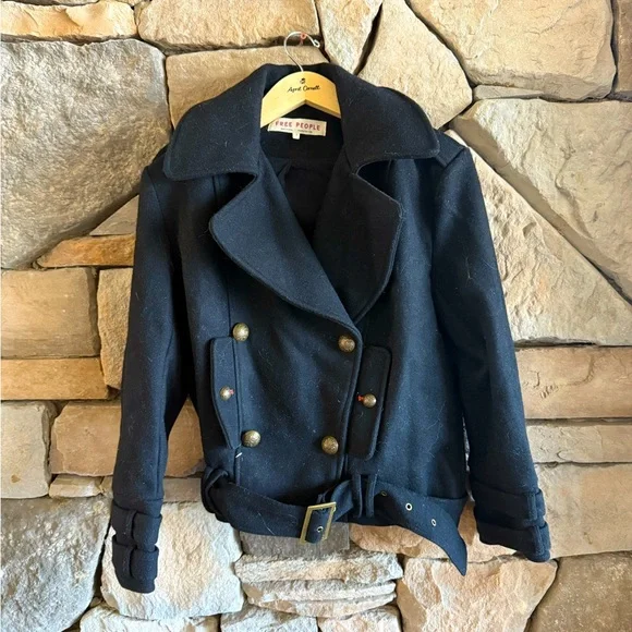 New🌟Free People Cecelia Peacoat - Classic Black-S